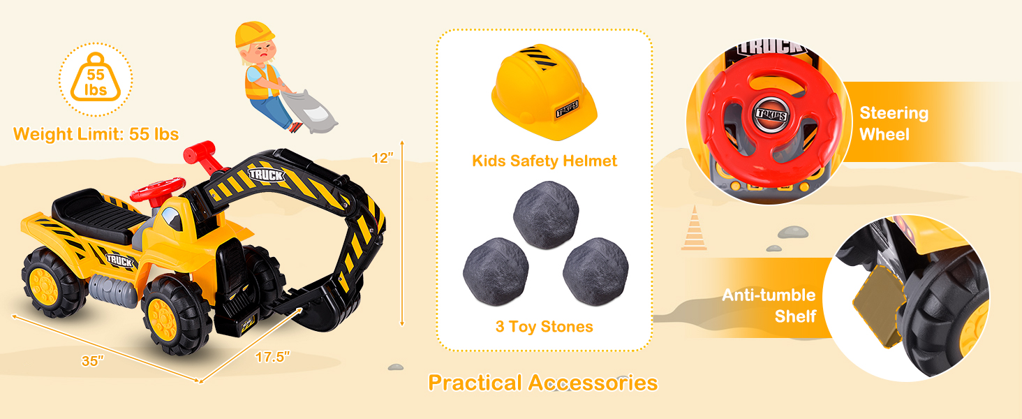 ride on excavator toys for boys 3-5 year old,ride on toys for toddlers 3-5,push car for toddlers 1-3