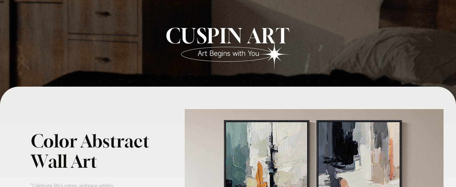 Large framed colorful abstract canvas wall art set of 2
