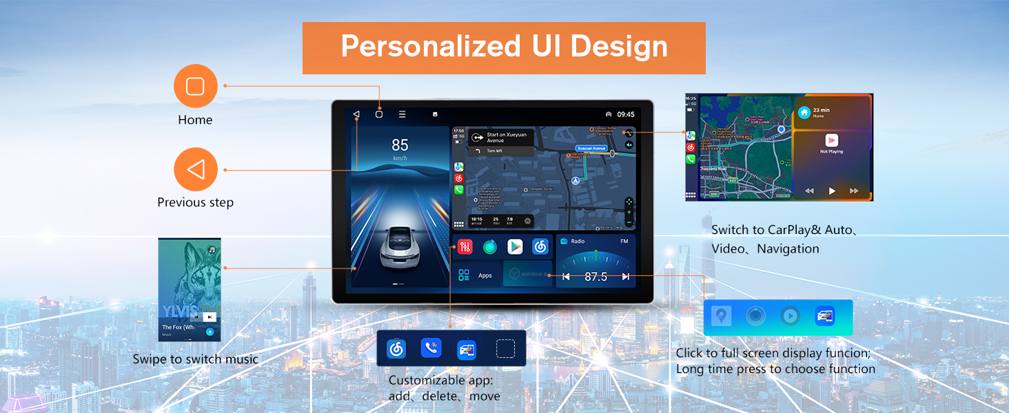 AWESAFE 11.5 inch Touch Screen Car Radio Stereo for Chevy