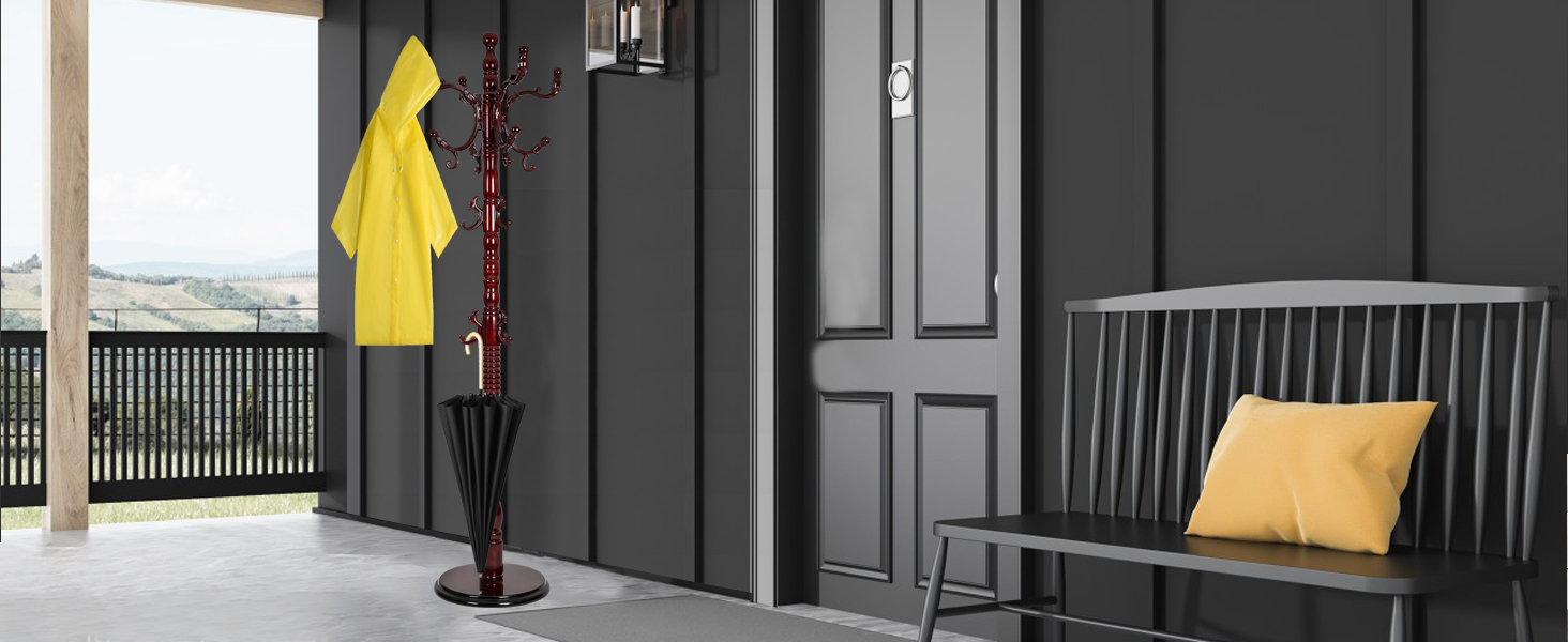 coat racks free standing wood