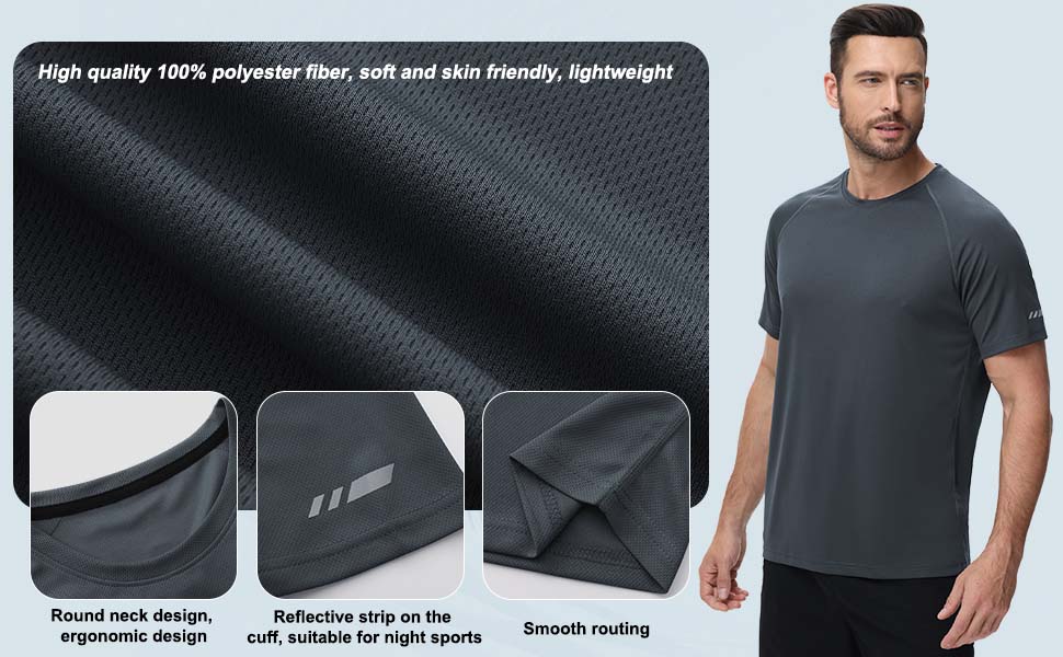تي شيرتات جري للرجال من زوفلي قمصان عمل رياضية كاجوال بقبة دائرية بدون طوق - عبوة 3 قطع 19 2
