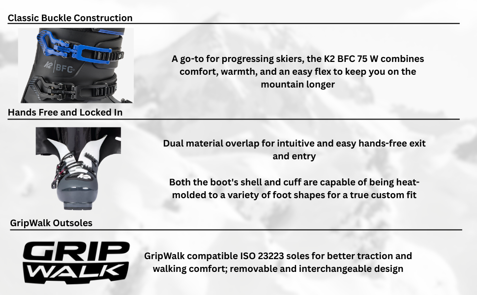 値下げ　未使用品 K2 BFC W 75 GW <2023モデル>黒 女性用 Amazon.com : K2 BFC 75 Womens Ski Boots, 22.5 : Sports
