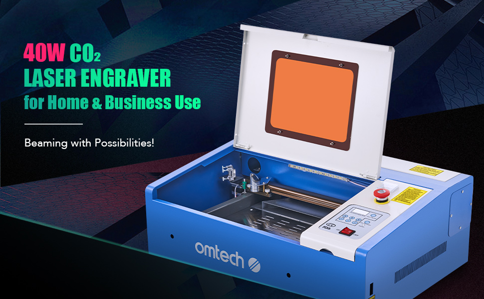 OMTech 40W Laser Engraver, 200x300mm Desktop K40 Laser Cutter and