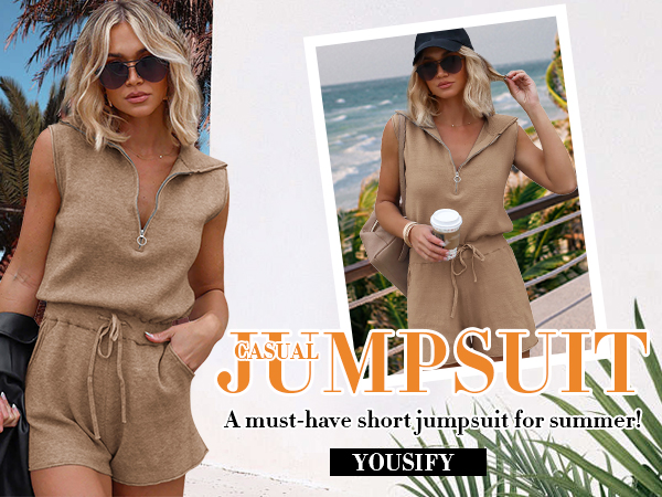 Amazon.com: Yousify Women's Summer Casual Sleeveless Rompers