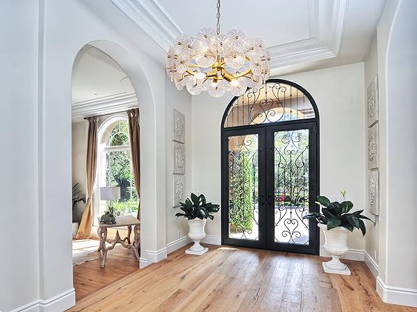 TOCHIC Modern Glass Chandelier 24