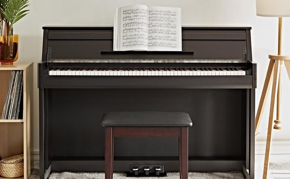 Gear4music DP70 Upright Digital Piano 88 Weighted Hammer Action Keys