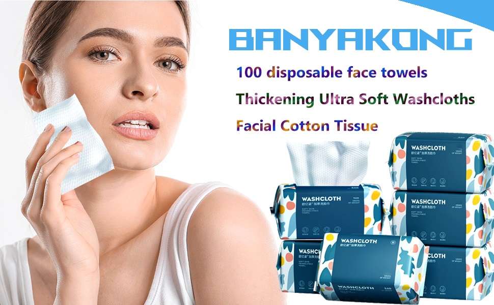 100 Count Disposable Face Towel,Thickening Ultra Soft Washcloths,Facial