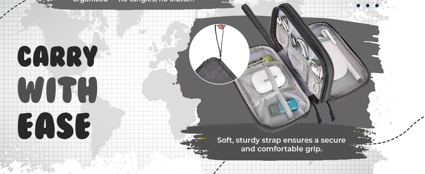 SaleOn 8.3x5 Inch Portable Storage Organizer for cables, charger, power bank & digital gadgets.