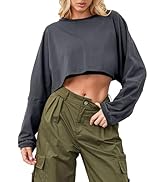 Ziesexy Cropped Sweatshirt Long Sleeve Crop Top Workout Oversized