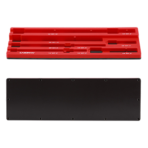 Red polypropylene (PP) plastic, durability and longevity; with a rubberized magnetic base.