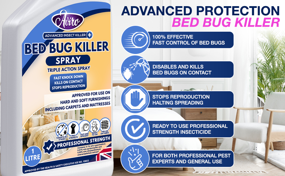Aviro Bed Bug Killer (1 Litre) Bed Bug Treatment Spray Approved for