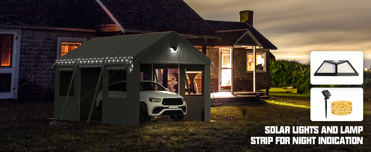 come with solar led light and led light strips