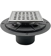 Neodrain Square Shower Drain,4 inch Stainless Steel 304 grate and PVC drain body, grate with Brus...