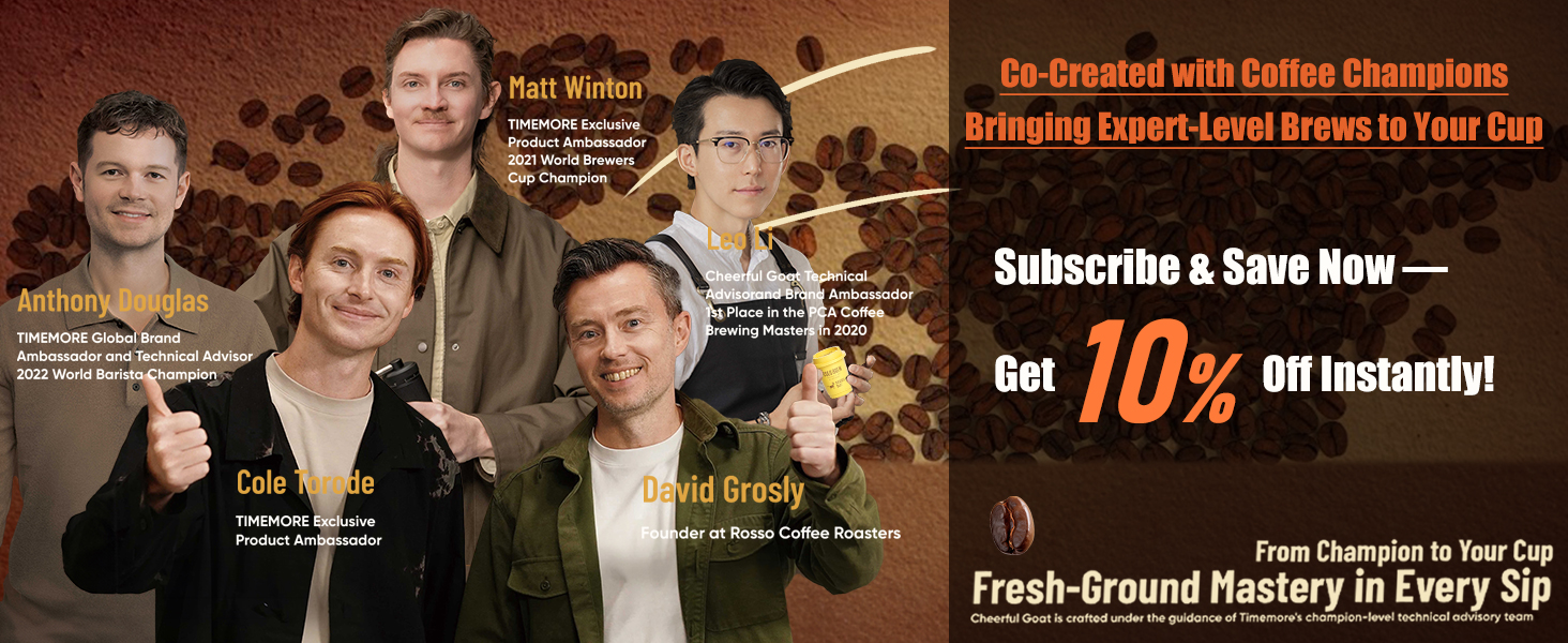 Co-Created with coffee championsBringing Expert-Level Brews to Your Cup