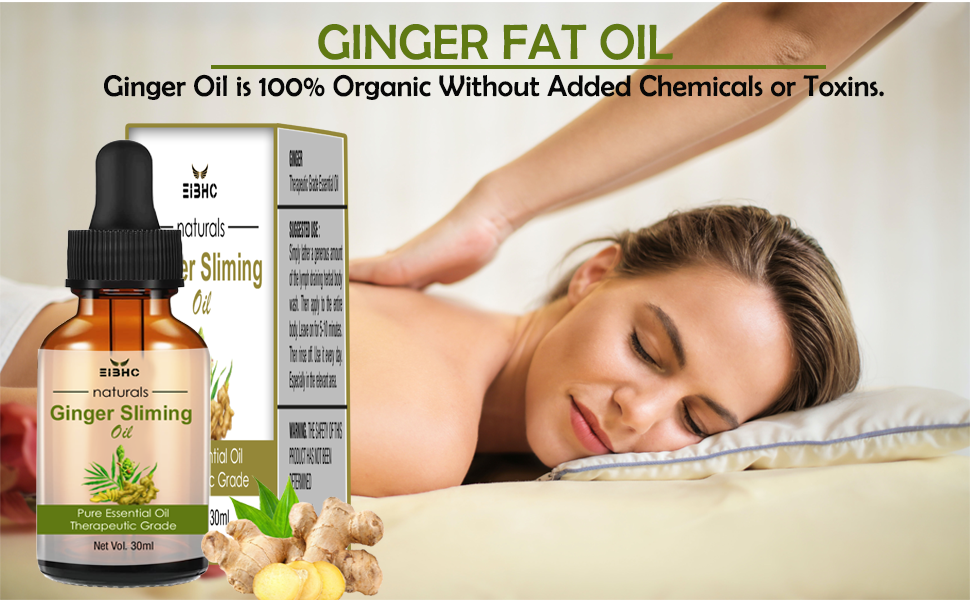 EIBHC Drainage Ginger Oil,Ginger Oil Lymphatic Drainage Massage, Tummy