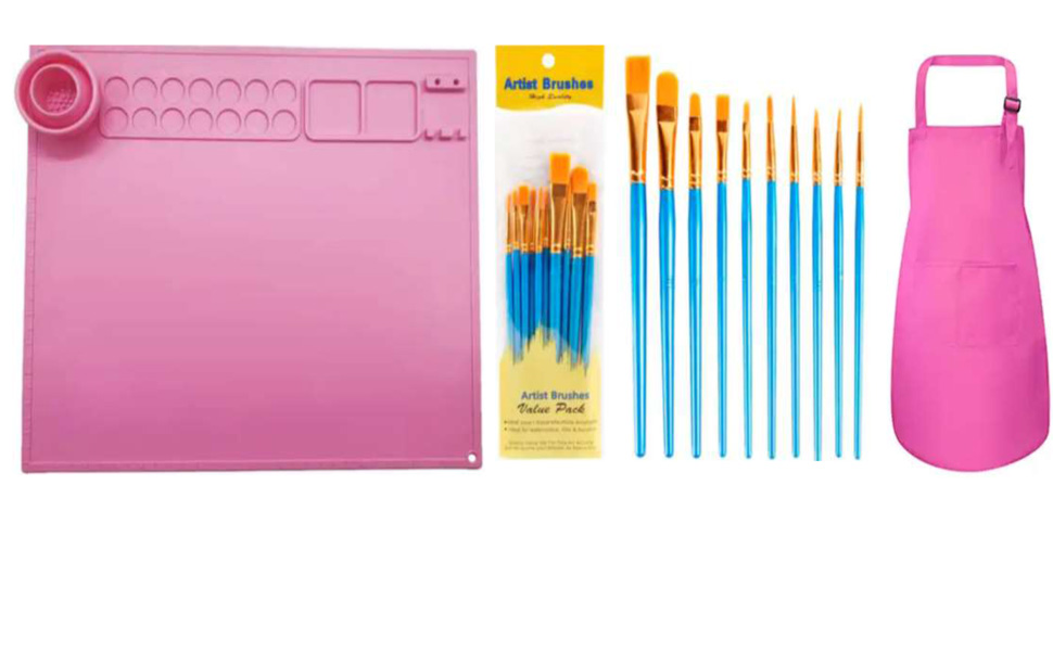 Three in one Kids Painting Set Including Silicone Painting