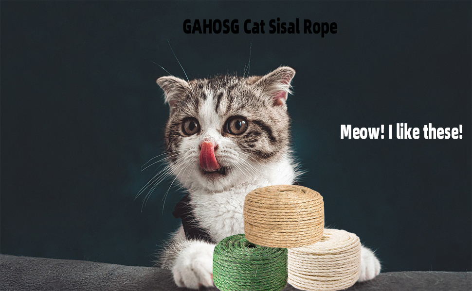 Sisal Rope for Cat Tree Repairing 33 FT, 1/4 inch (6mm) Diameter Sisal