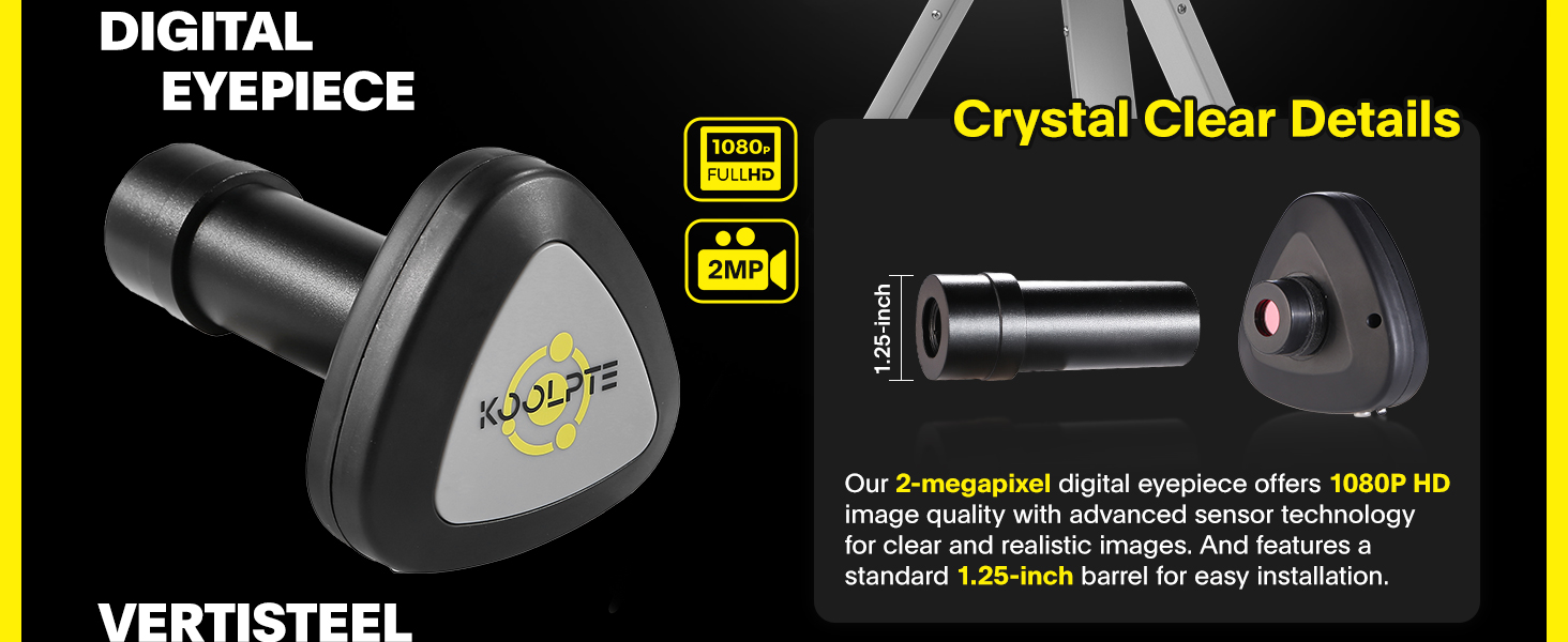 Telescope with Digital Eyepiece Astronomy Refracting