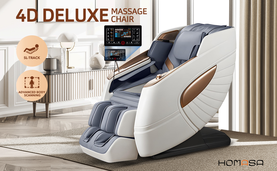 Homasa 2023 4D Massage Chair, Full Body Zero Gravity Massage Chairs