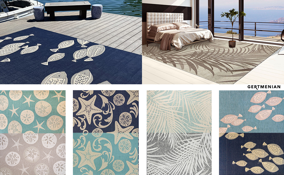 Gertmenian 22213 Outdoor Rug Freedom Collection Indoor Outdoors Coastal