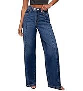 Sidefeel Women's Wide Leg Jeans High Waisted Stretchy Front Seam Denim Pants