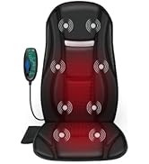Snailax Vibration Back Massager with Heat, Seat Massager, 8 Vibrating Motors & 5 Modes, Chair Mas...
