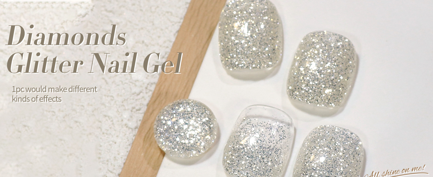 Silver Glitter Gel Nail Polish