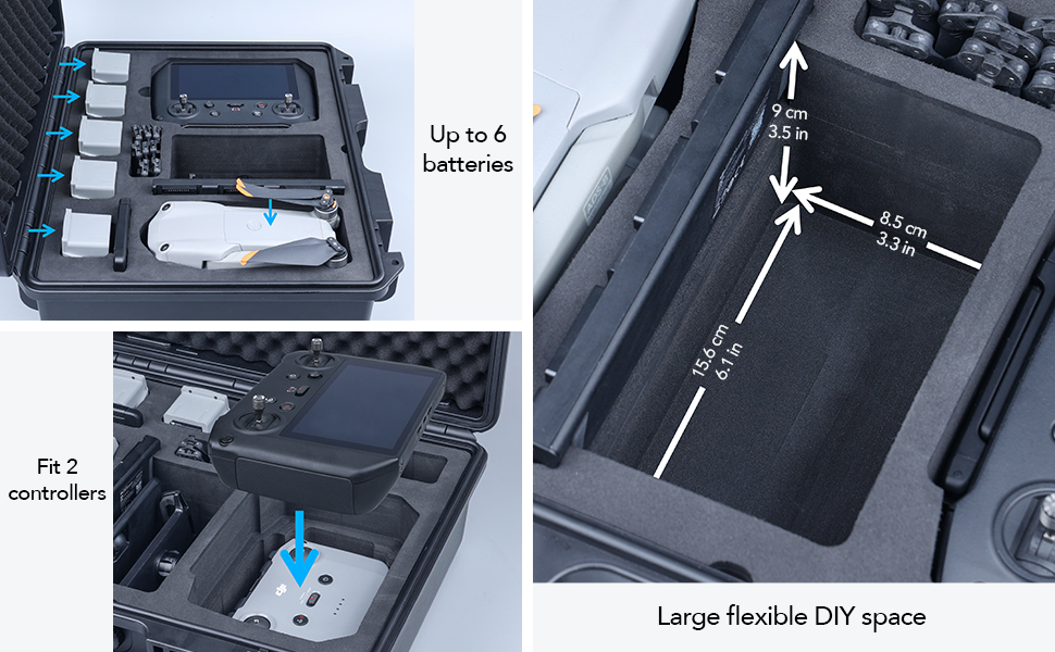 Lykus Titan MA230 Waterproof Laborious Case for DJI Air 2S/M... 15 storage 2