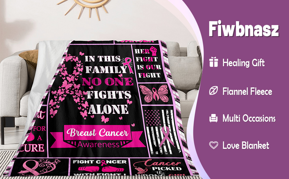 Breast Cancer Blanket Gift, Breast Cancer Inspirationa Gift