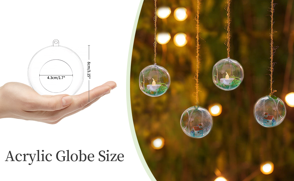 100 Pcs Tealight Holders Globes Fillable Acrylic Bulk