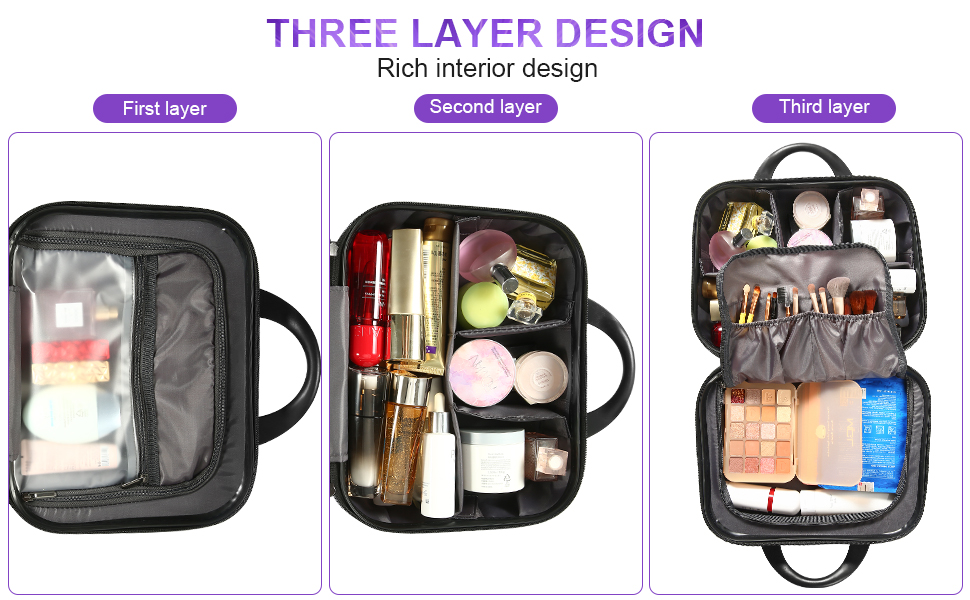 13inch Makeup Case PC ABS Cosmetic Case Hardshell Makeup