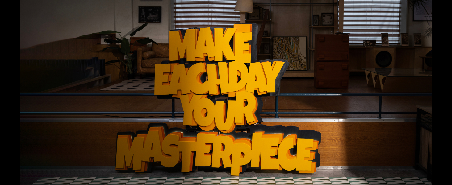 Bannière promotionnelle d'ambiance sombre avec des effets d'éclairage et d'ombrage spectaculaires.