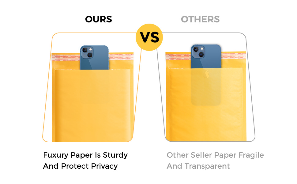 Fuxury Kraft Bubble Mailer 6x10 Inch 50 Pack，Strong