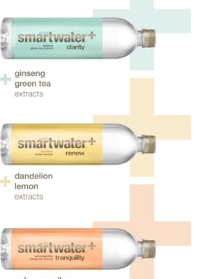 smartwater + ginsberg green tea dandelion lemon tangerine extracts 