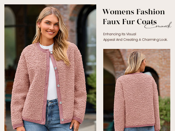 PRETTYGARDEN Women's Faux Fur Coat 2025 Fall Fuzzy Fleece