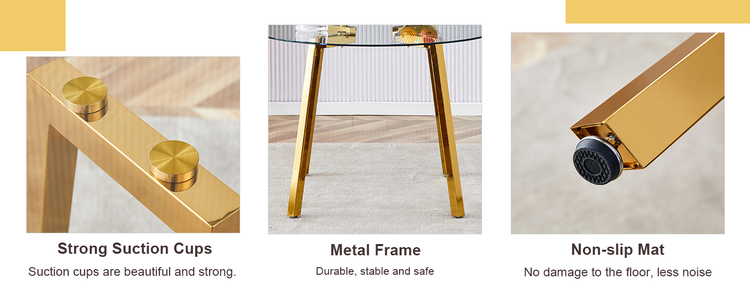 DCTPAY Glass Dining Table Set for 6, Modern 7Piece Round