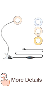 Bekada led desk ring light with clamp for video conference lighting webcam light for computer