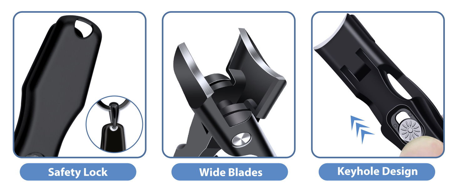  Wide Jaw Opening Nail Clippers with Catcher