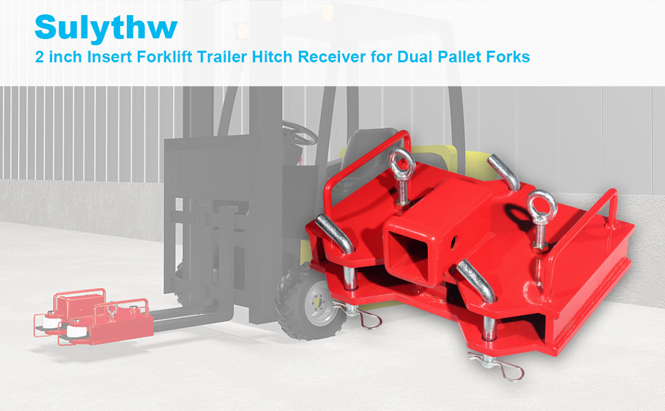 Sulythw Clamp on Forklift Trailer Hitch Attachment, Fit 2inch Insert