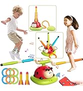 Engfa 3 in 1 Musical Jump, Toss Ring Game and Stomping Launch Rocket Launcher for Kids Toys for G...
