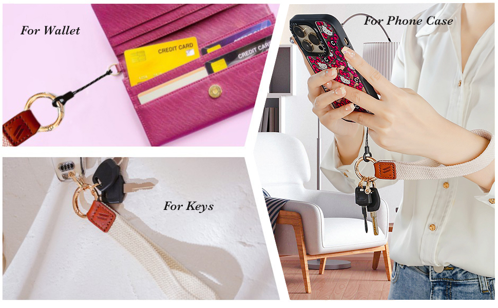 WEESMILE Wristlet Keychain for Women Stretchy Wrist