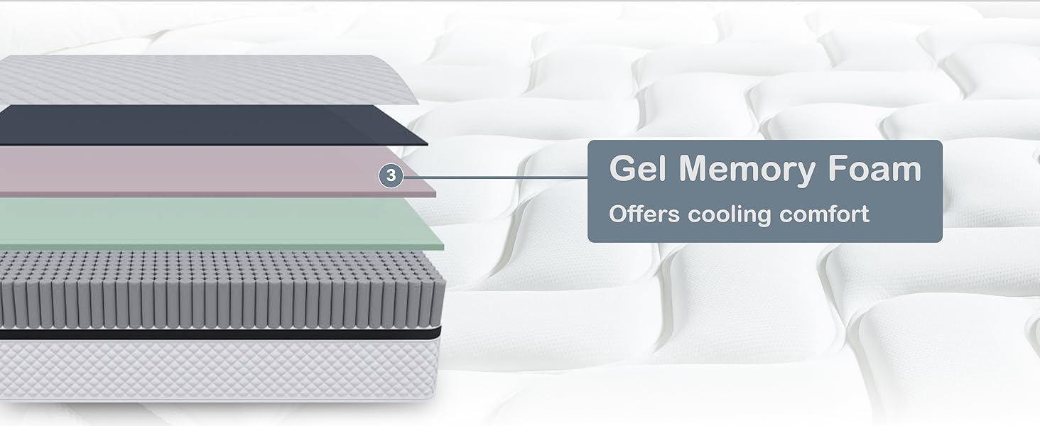 Deegari Matratze Memory-Schaum und Federkern Hybridmatratze Bett in einer Box mittelfest