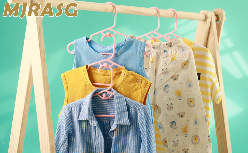 60 Packs Baby Hangers for Closet Plastic Baby Clothes Hangers with Clips for Nursery