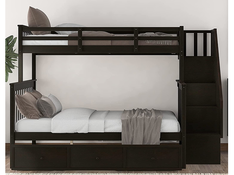 アウトドア寝具 elfbariceking 25000 Amazon.com: Twin Over Full Bunk Bed with Storage Drawer