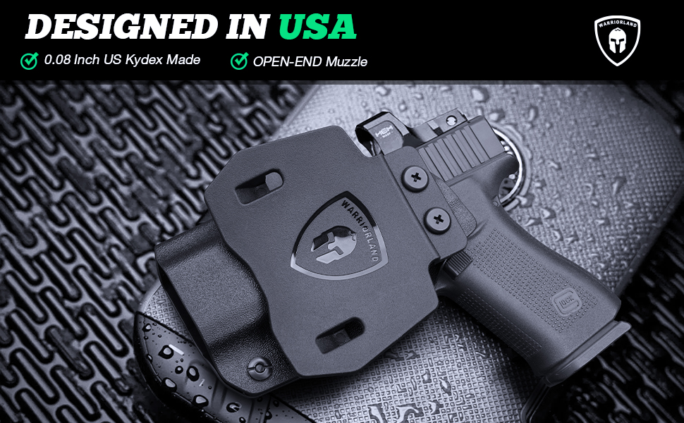 WARRIORLAND OWB Kydex Holster Compatible with Glock 43 / G43X & 43X MOS Pistol
