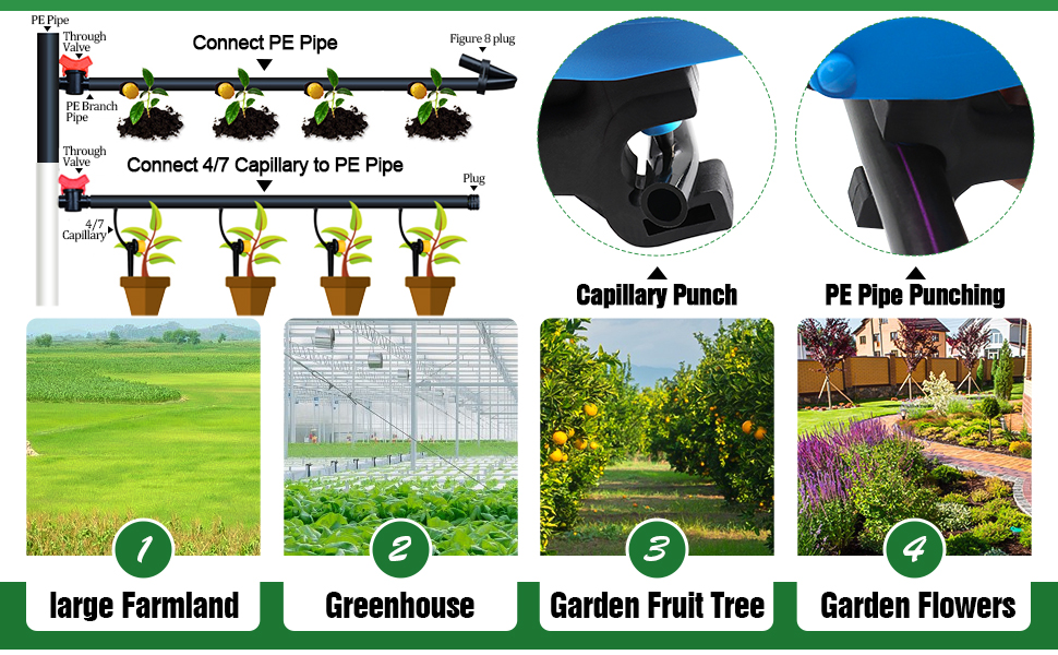 Kalolary 2Pcs Drip Irrigation Tubing Hole Punch, Drip Tube Hole Punch