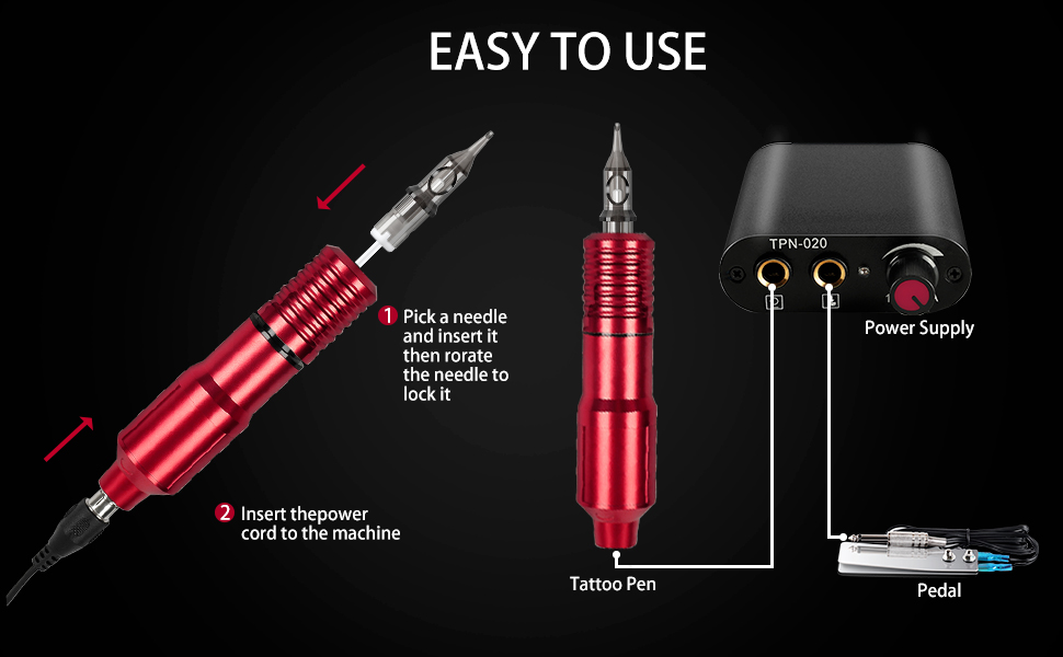 Tattoo Pen Kit with Case for Beginners Professional