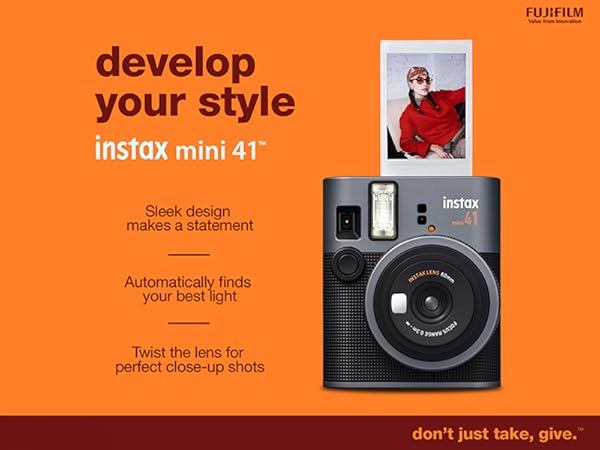新品FUJIFILM instax mini 41 本体 ブラック/おまけ付き Amazon.com : INSTAX mini 41 Instant Camera, Simple Operation