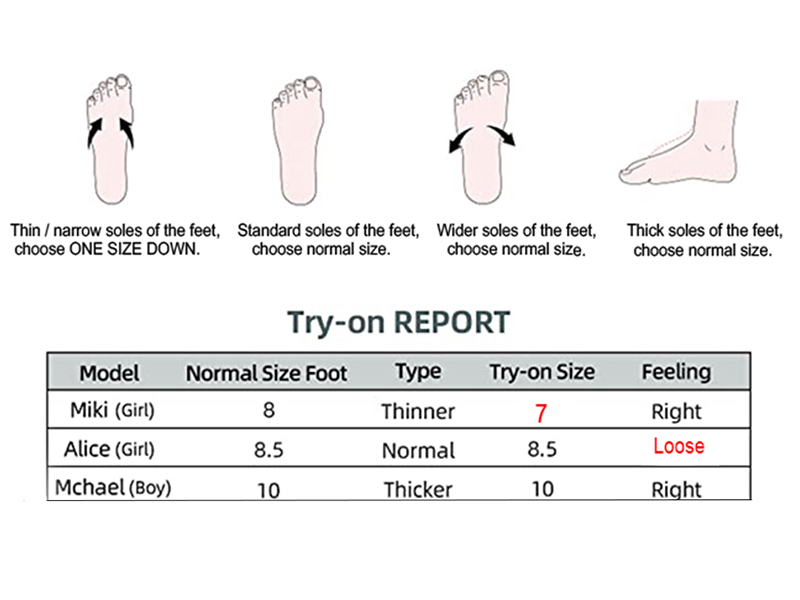 shower shoes size chart tip