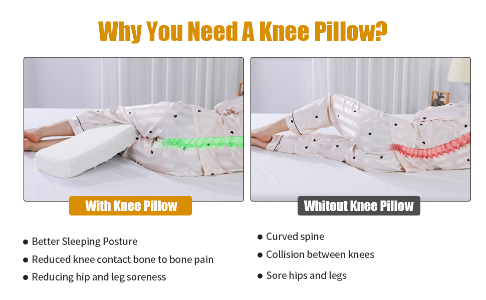 HOMBYS Memory Foam Knee Pillow with Cuddle Function for Side Sleepers, Pain Relief, 3" Thick Ergonomically Designed P 92f0fd68 C4ba 4cb0 8036 6b7cb612adab. CR0,0,970,600 PT0 SX970 V1